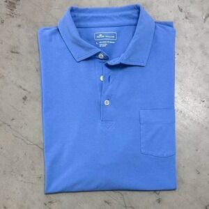 Peter Millar Seaside Wash Men's Performance Golf Polo Ocean Blue Sz Large
